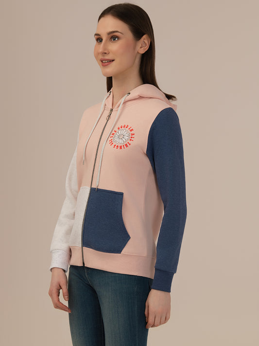 Albion Winter woolen Hoodie For Women Peach
