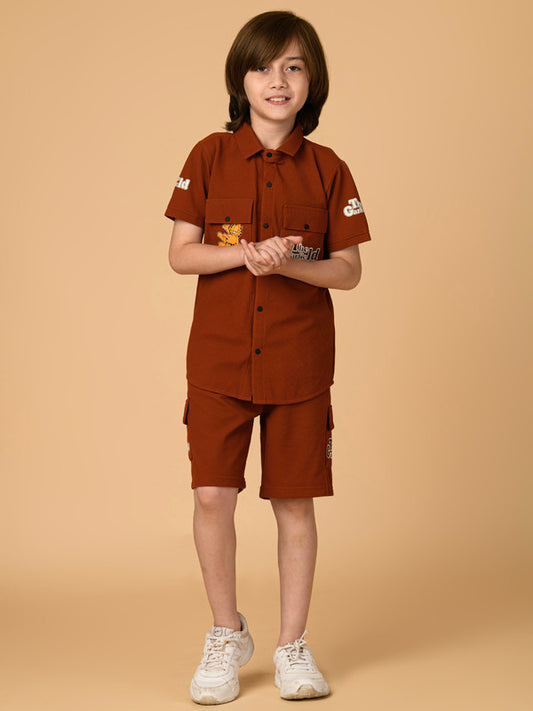 Albion Premium Boys Set Mehroon Co-ord set