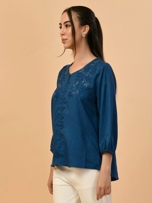 Albion Premium Ladies Blue Casual Top