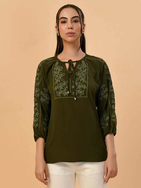 Albion Premium Ladies Green Casual Top