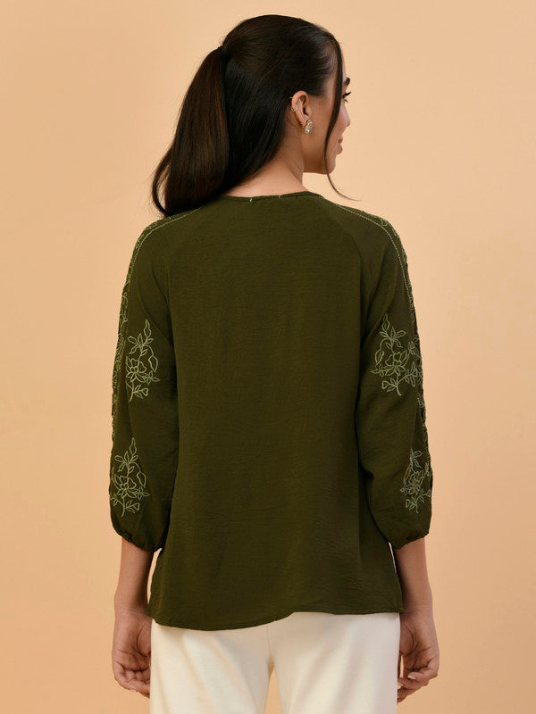 Albion Premium Ladies Green Casual Top