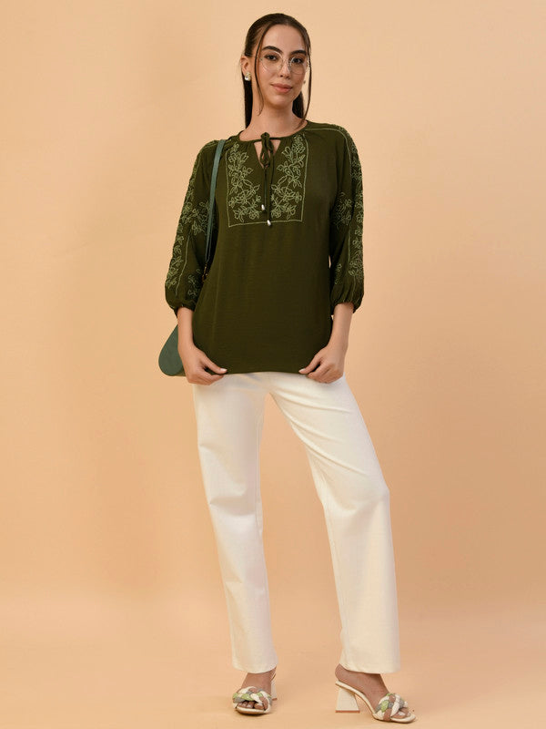 Albion Premium Ladies Green Casual Top