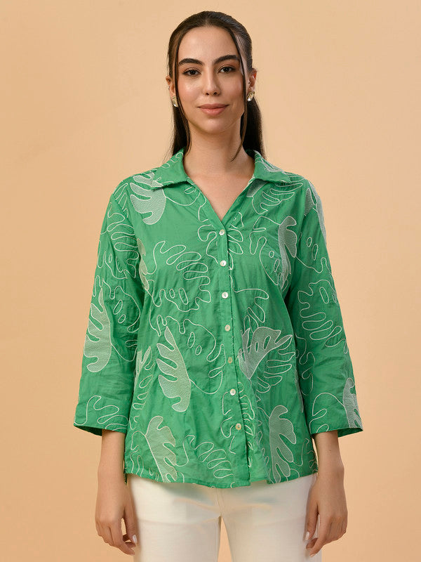 Albion Premium Ladies Green Casual Shirt