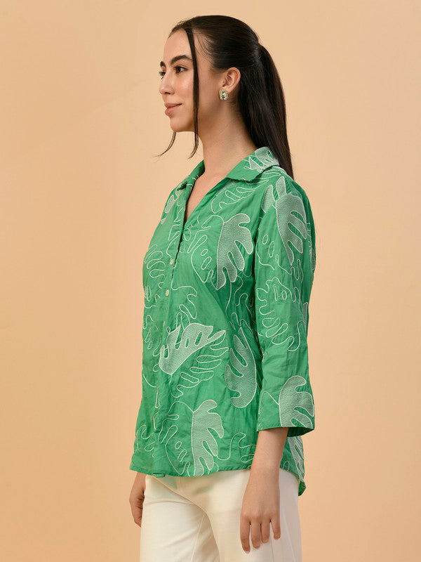 Albion Premium Ladies Green Casual Shirt