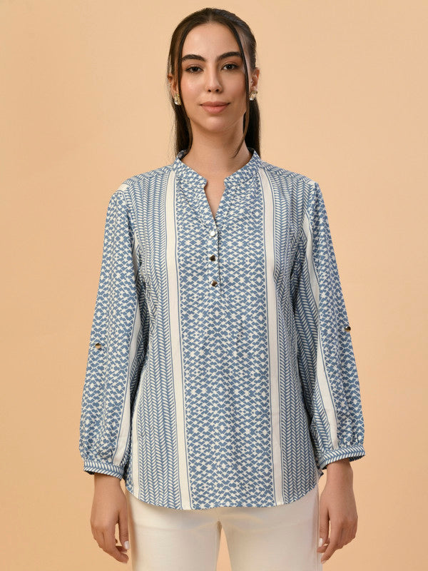 Albion Premium Ladies Ink.Blue Casual Top