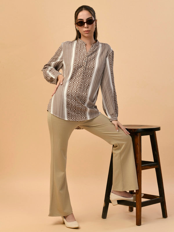 Albion Premium Ladies Brown Casual Top