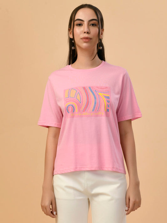 Albion Premium Ladies Pink Regular T-Shirt