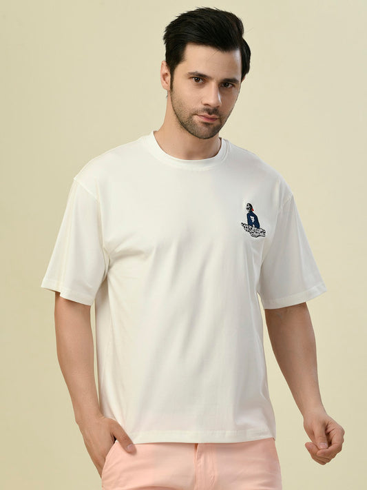 Albion Premium Cyan White Men T-Shirt