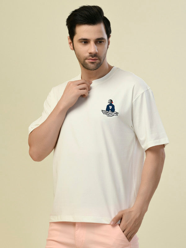 Albion Premium Cyan White Men T-Shirt