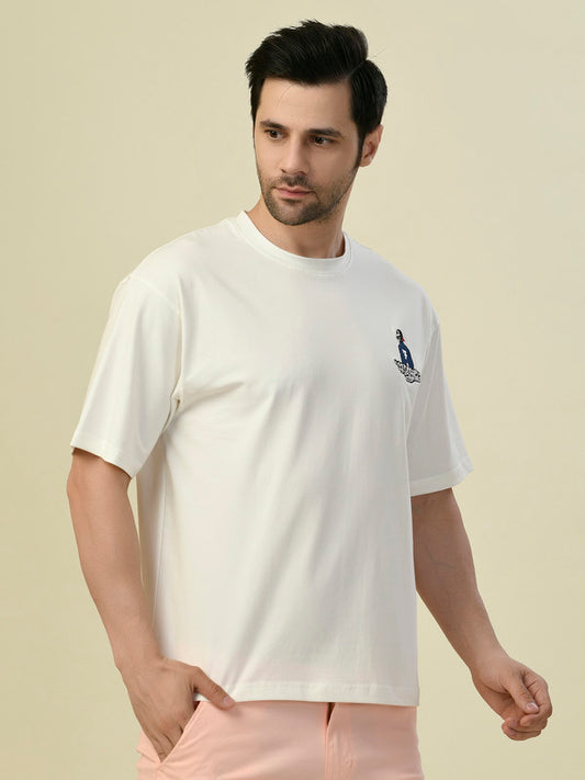 Albion Premium Cyan White Men T-Shirt