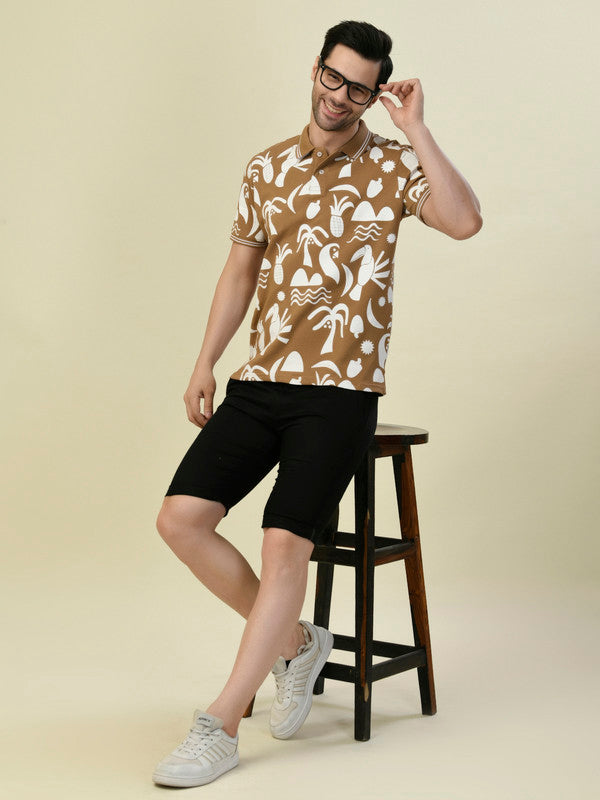 Albion Premium Cyan D.Brown Men T-Shirt