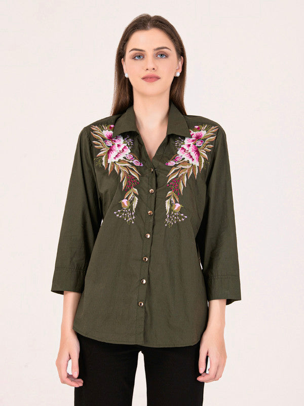 Albion Women D.Olive Smart Shirt
