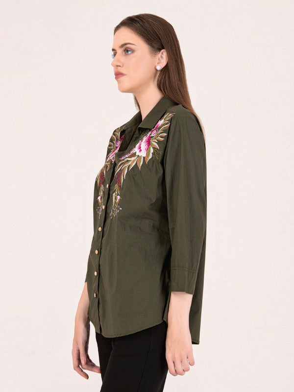 Albion Women D.Olive Smart Shirt