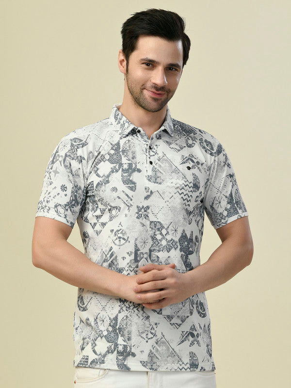 Albion Premium Jaini Grey Men T-Shirt