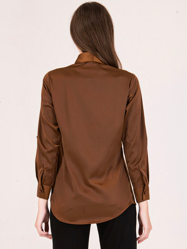 Albion Women Brown Smart Top