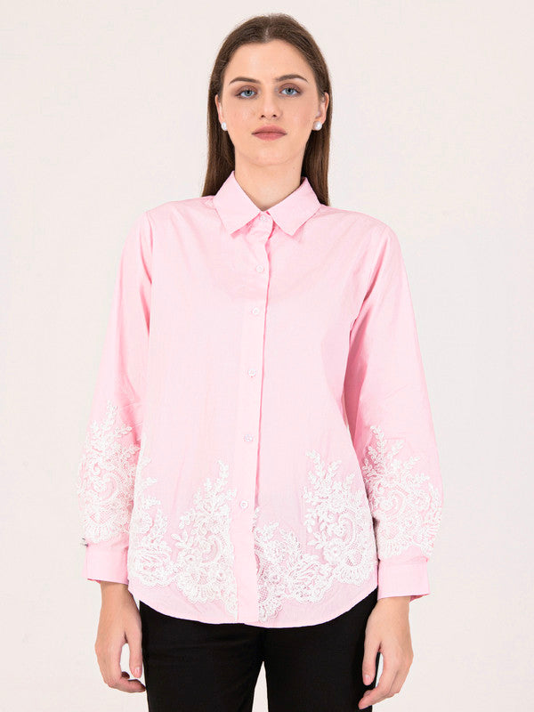 Albion Women Baby Pink Smart Top