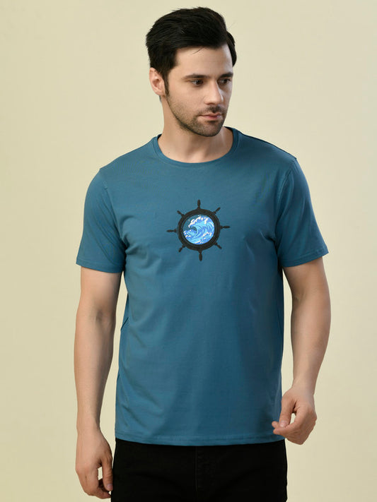 Albion Premium Cyan Teal Men T-Shirt