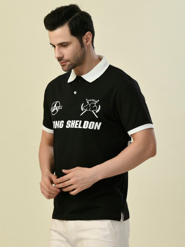 Albion Premium Cyan Black Men T-Shirt