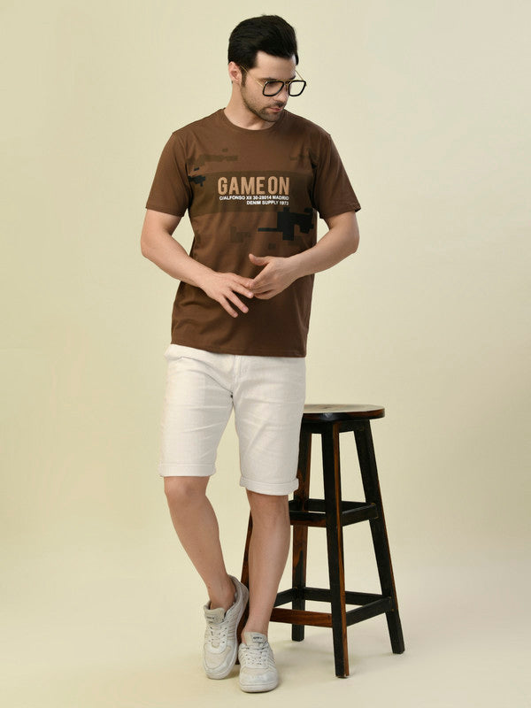 Albion Premium Cyan D.Brown Men T-Shirt