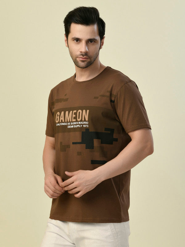 Albion Premium Cyan D.Brown Men T-Shirt