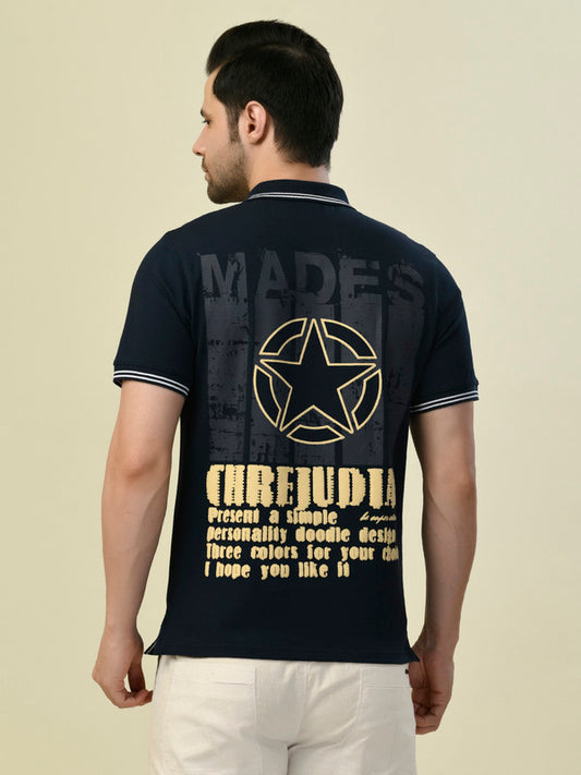 Albion Premium Cyan Navy Men T-Shirt