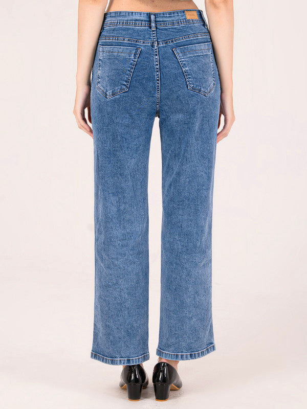 Albion Women Light Blue Smart Straight Jeans