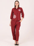Albion Women Mehroon Smart Co-ord sets