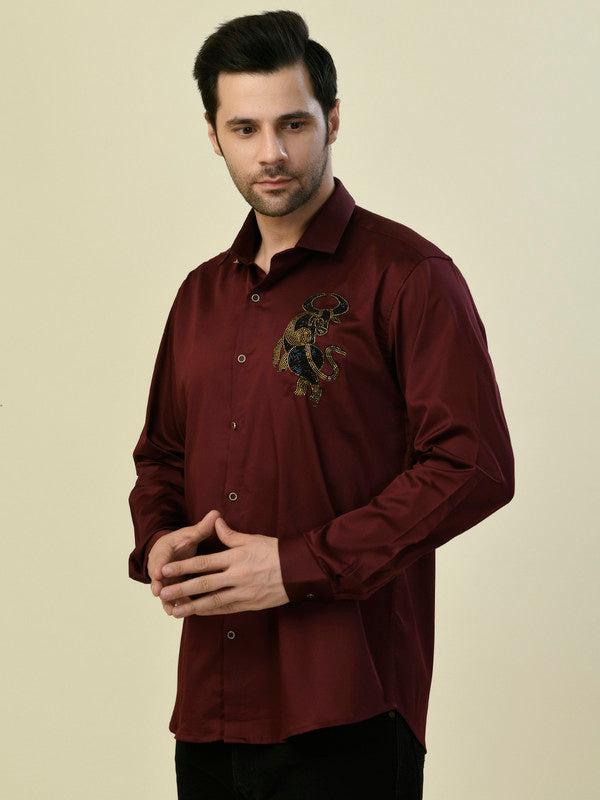 Albion Premium Manzon Wine Men Shirt