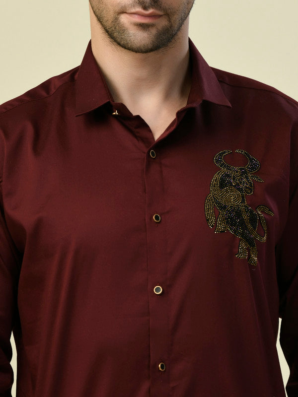 Albion Premium Manzon Wine Men Shirt