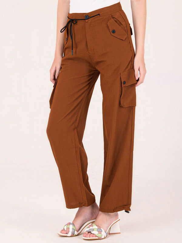 Albion Women Mehroon Smart Trousers