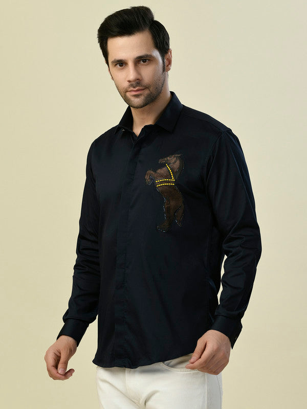 Albion Premium Manzon Blue Men Shirt