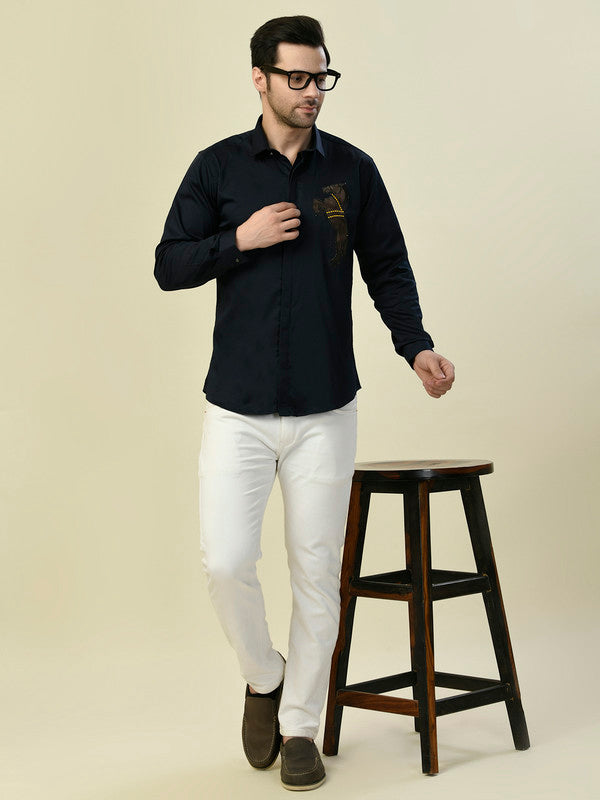 Albion Premium Manzon Blue Men Shirt