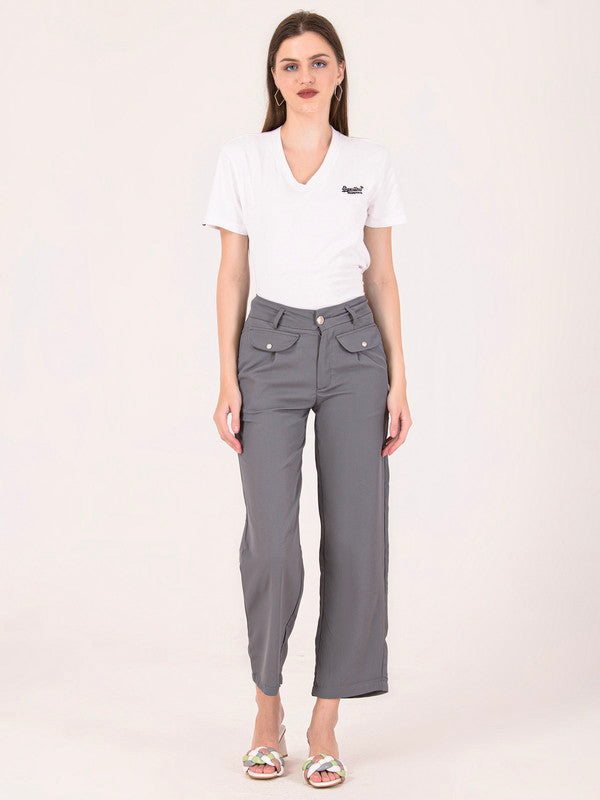Albion Women Grey Smart Trousers