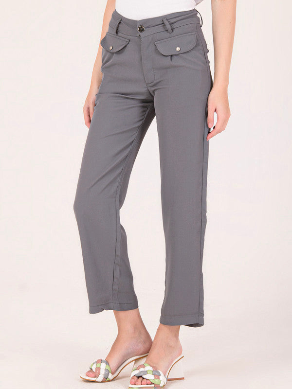 Albion Women Grey Smart Trousers