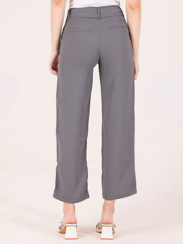 Albion Women Grey Smart Trousers
