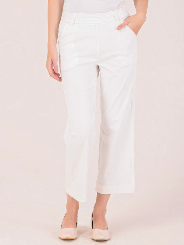 Albion Women White Smart Trousers