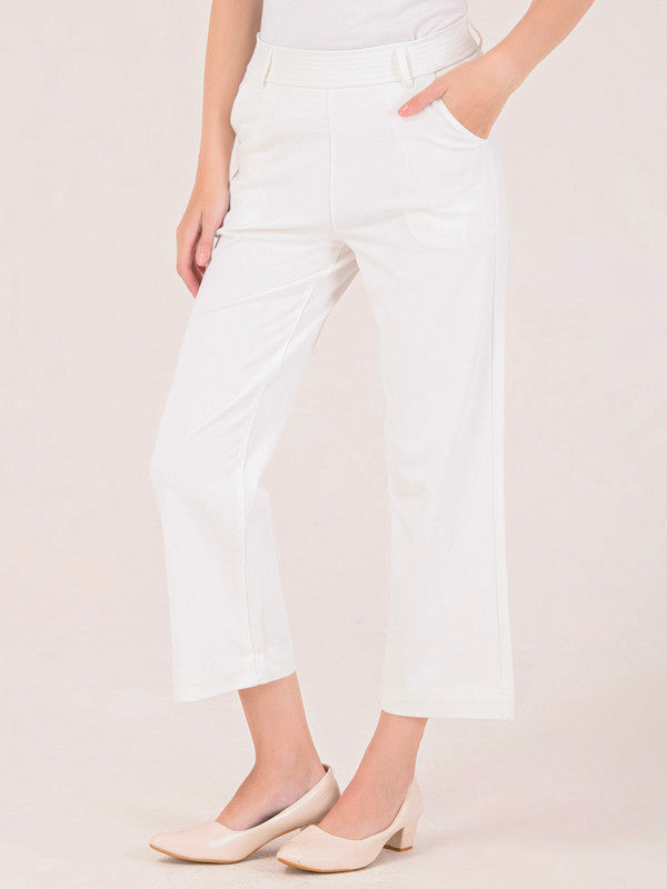 Albion Women White Smart Trousers