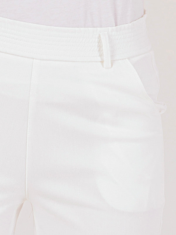 Albion Women White Smart Trousers