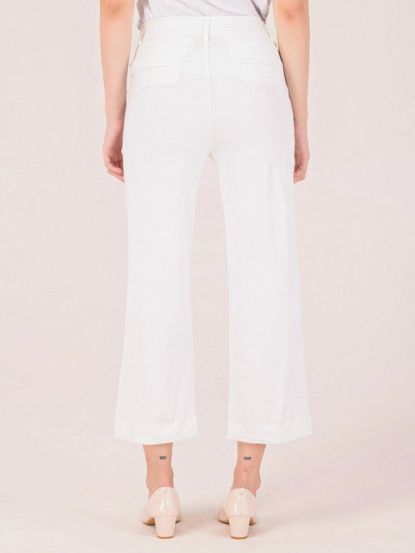 Albion Women White Smart Trousers