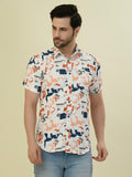 Albion Premium Men Orange Print Shirt Hs