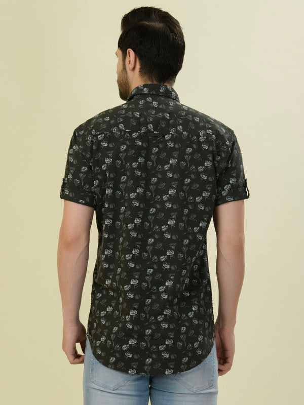 Albion Premium Men Green Print Shirt Hs