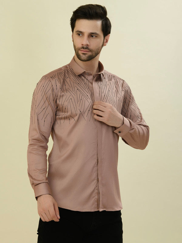 Albion Premium Men D Peach Shirt Fs