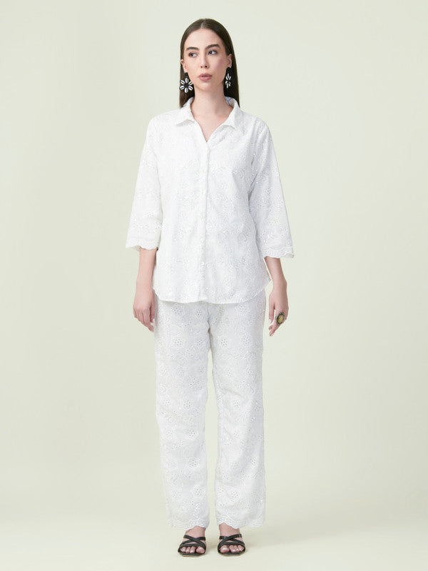 Albion Premium Ladies Neel Kamal White Co-ord sets