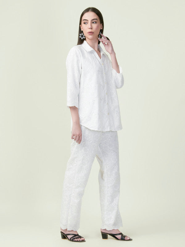Albion Premium Ladies Neel Kamal White Co-ord sets