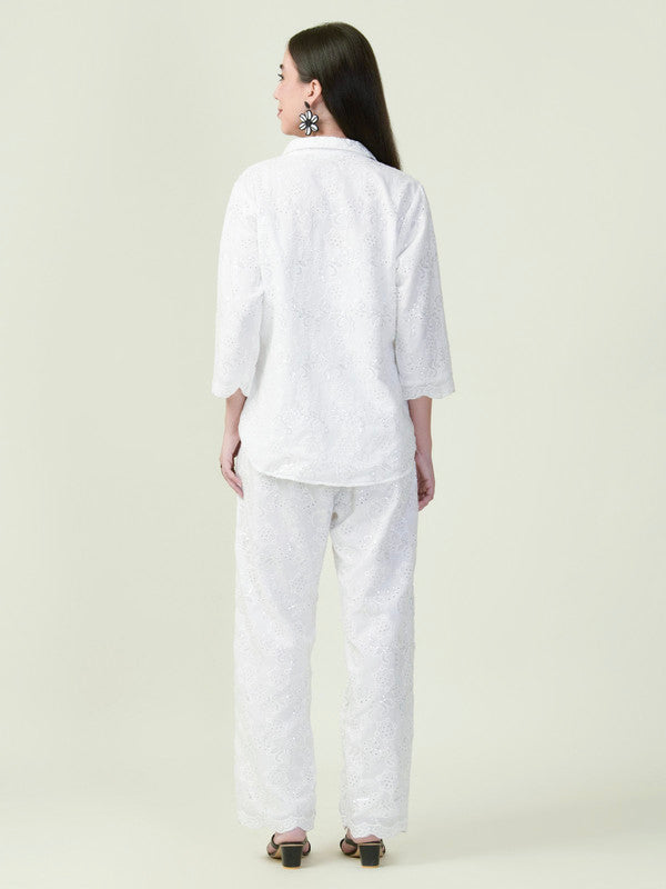 Albion Premium Ladies Neel Kamal White Co-ord sets