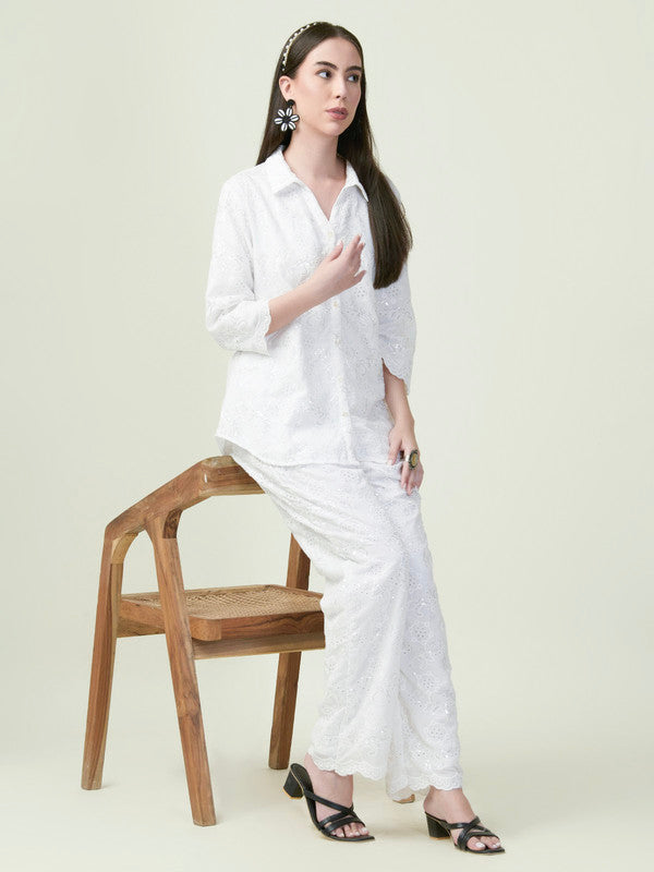 Albion Premium Ladies Neel Kamal White Co-ord sets