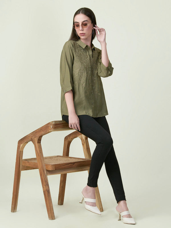 Albion Premium Ladies Ol Olive Top