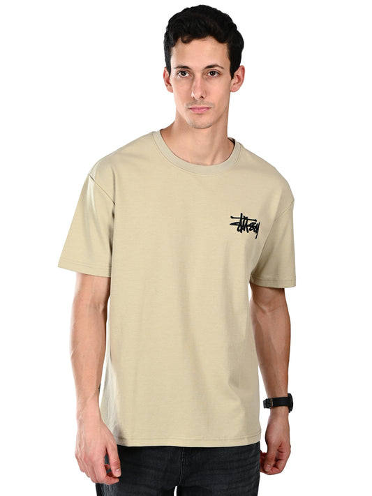 Albion Regular Fit Fawn Casual Cotton T-Shirt