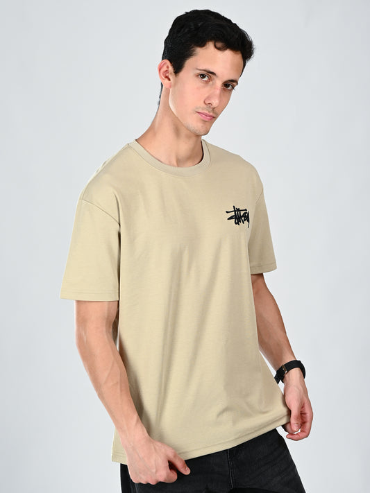 Albion Regular Fit Fawn Casual Cotton T-Shirt