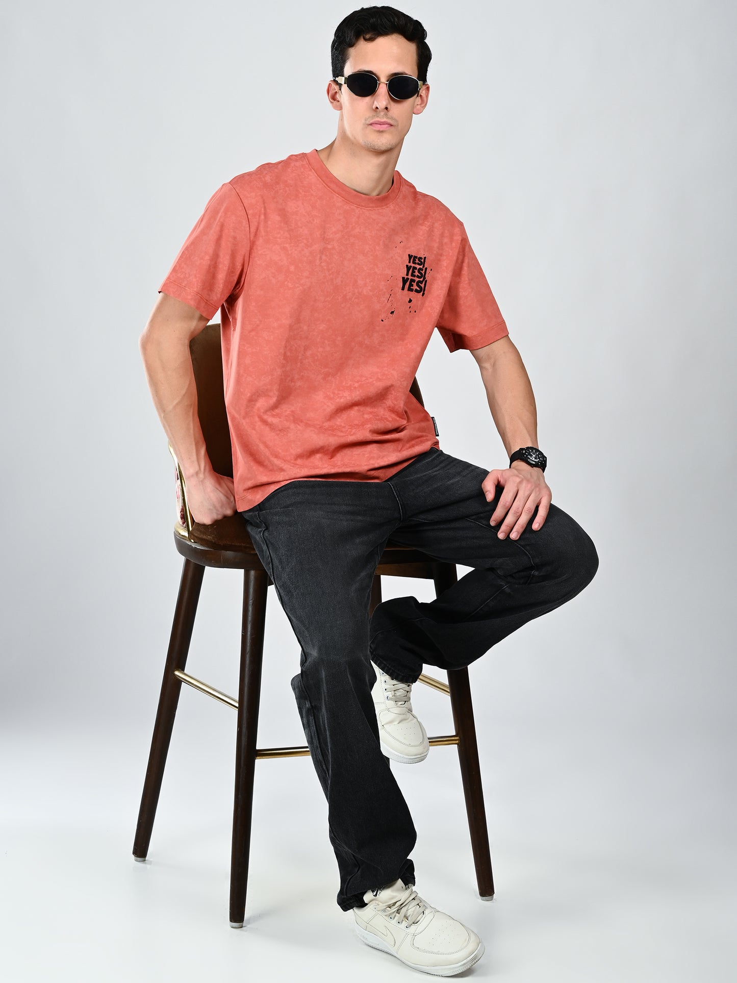 Albion Regular Fit Rust Casual Cotton T-Shirt